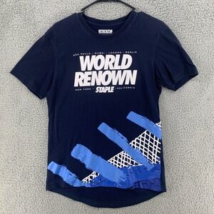 Staple Pigeon World Renown Graphic Blue Short Sleeve Tee Men's Medium